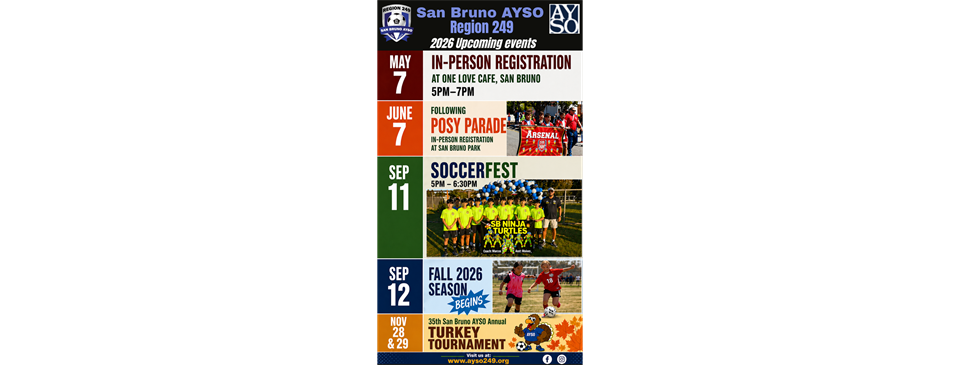 Upcoming San Bruno AYSO Events